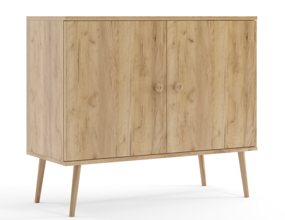 Komoda ROSE z drzwiczkami kolor dąb craft złoty